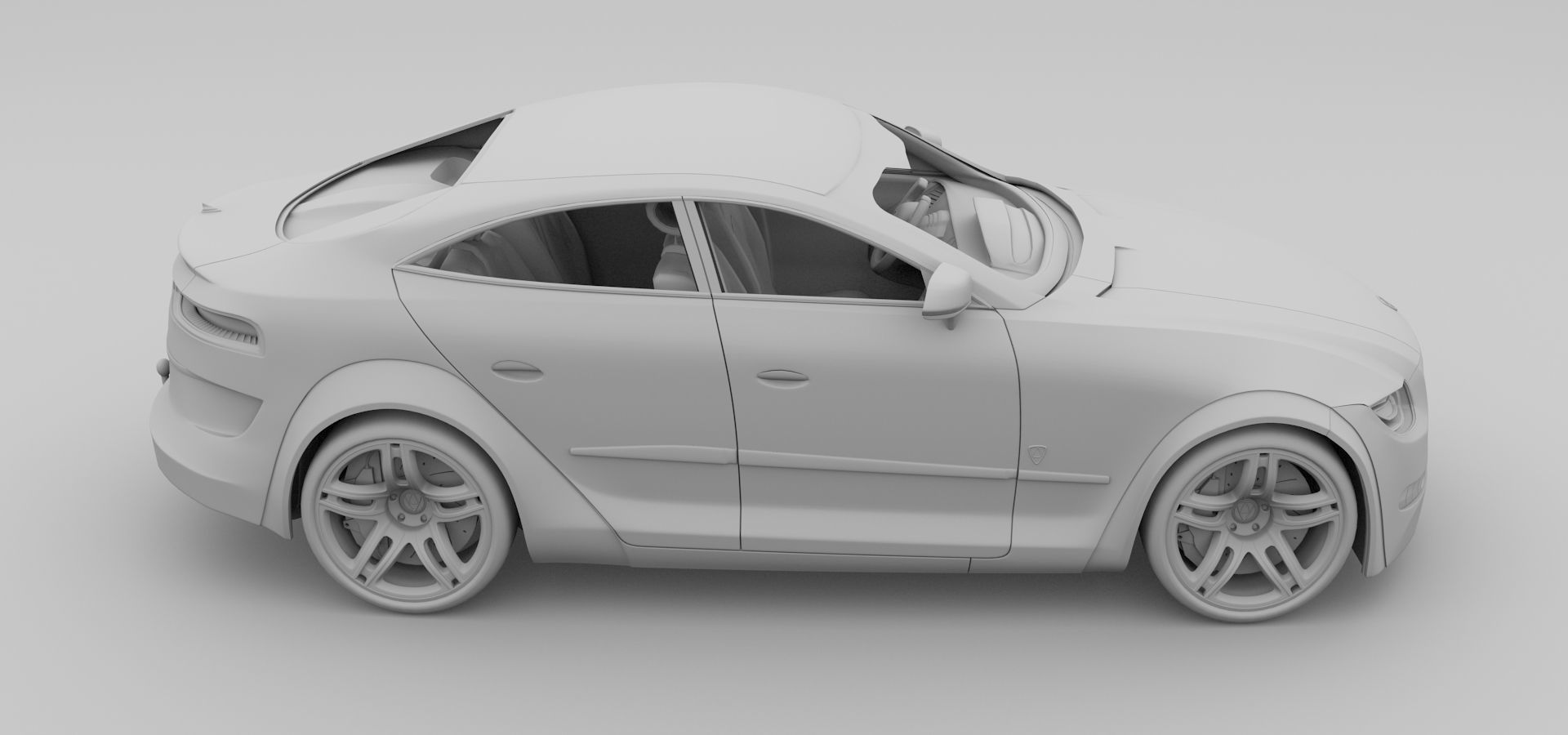 Affekta Luxuria SUV concept sport car with 3 alloy rims Low-poly 3D model_25