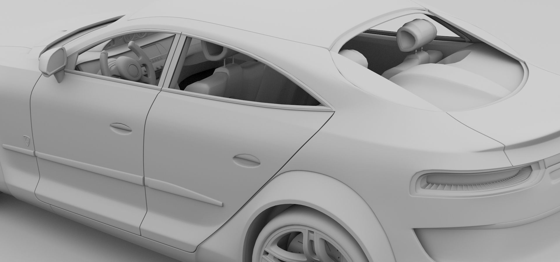 Affekta Luxuria SUV concept sport car with 3 alloy rims Low-poly 3D model_26