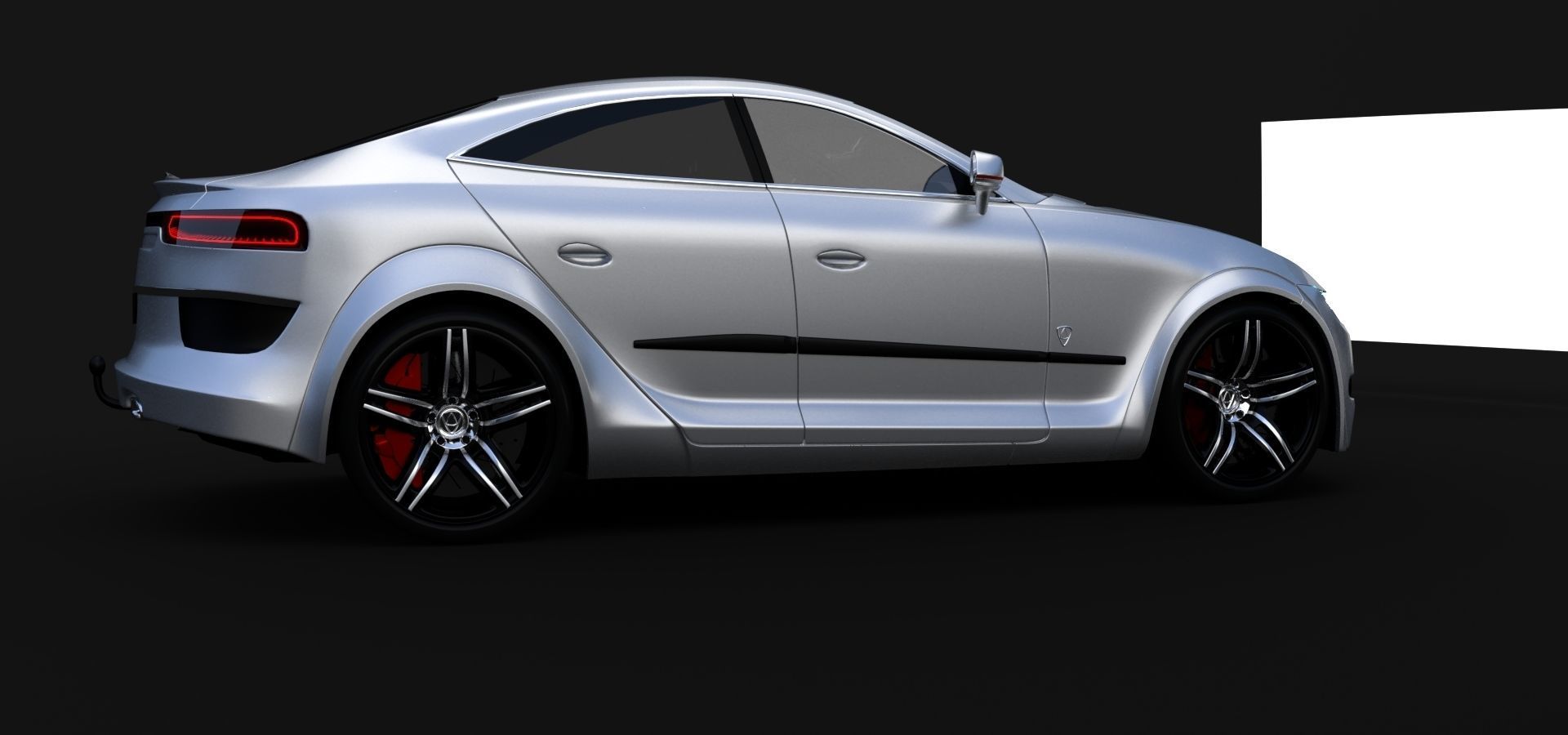 Affekta Luxuria SUV concept sport car with 3 alloy rims Low-poly 3D model_9