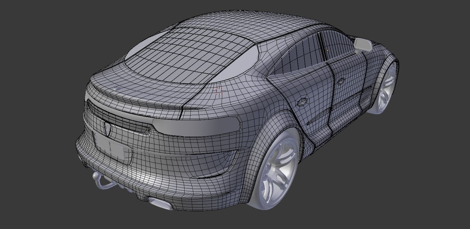 Affekta Luxuria SUV concept sport car with 3 alloy rims Low-poly 3D model_36