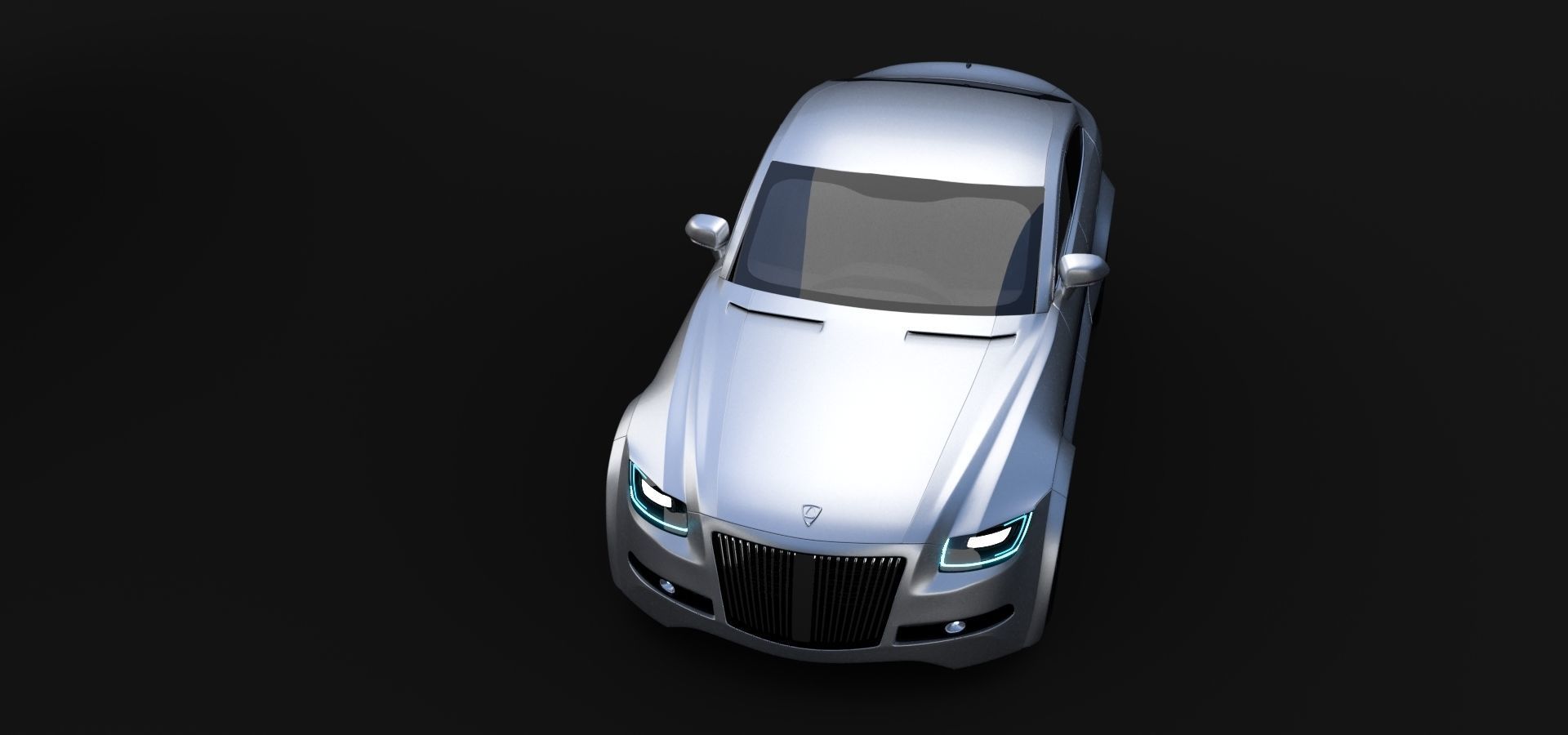Affekta Luxuria SUV concept sport car with 3 alloy rims Low-poly 3D model_5