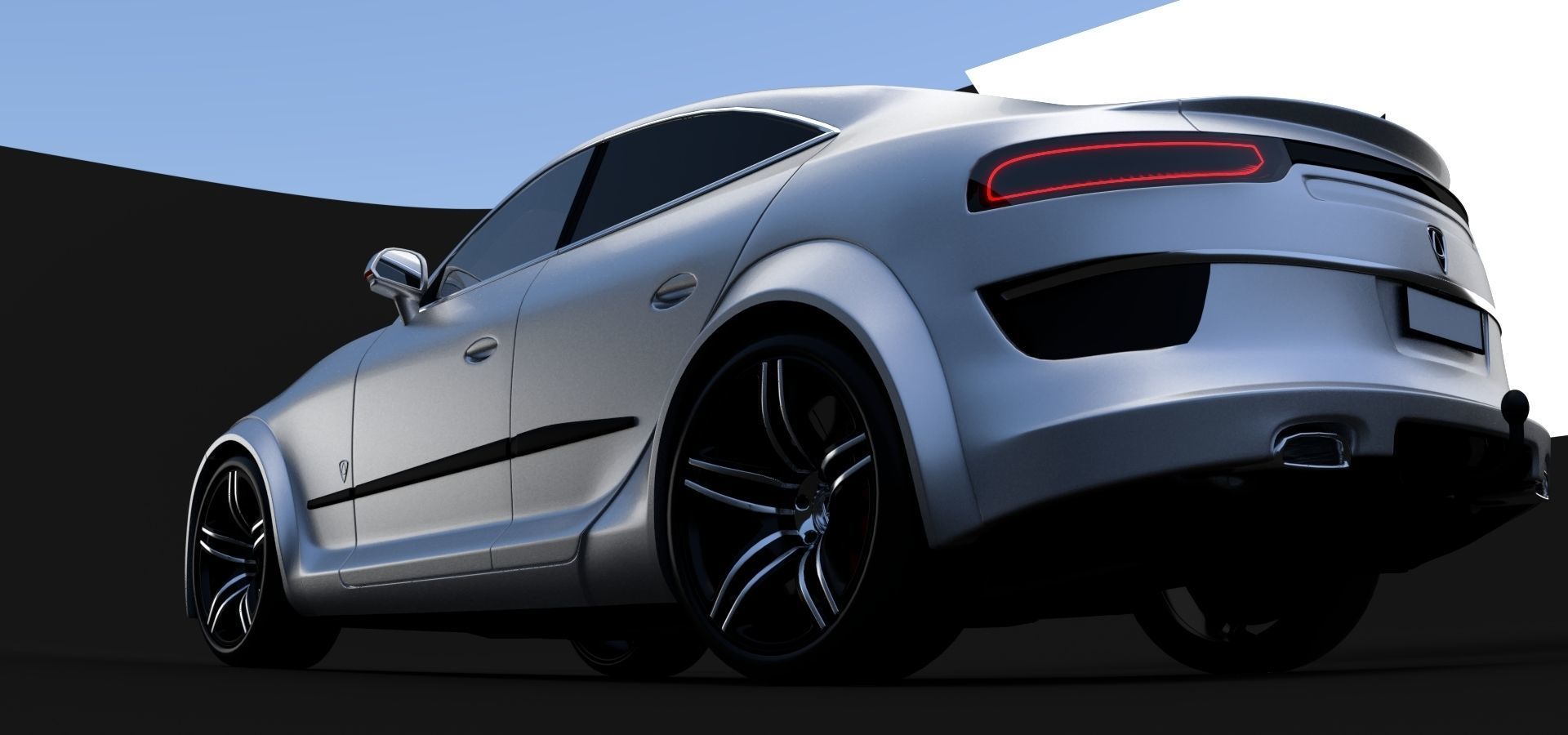 Affekta Luxuria SUV concept sport car with 3 alloy rims Low-poly 3D model_13