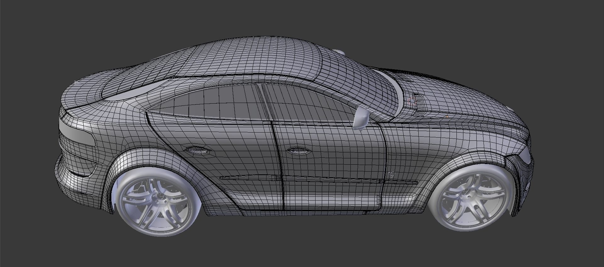 Affekta Luxuria SUV concept sport car with 3 alloy rims Low-poly 3D model_35