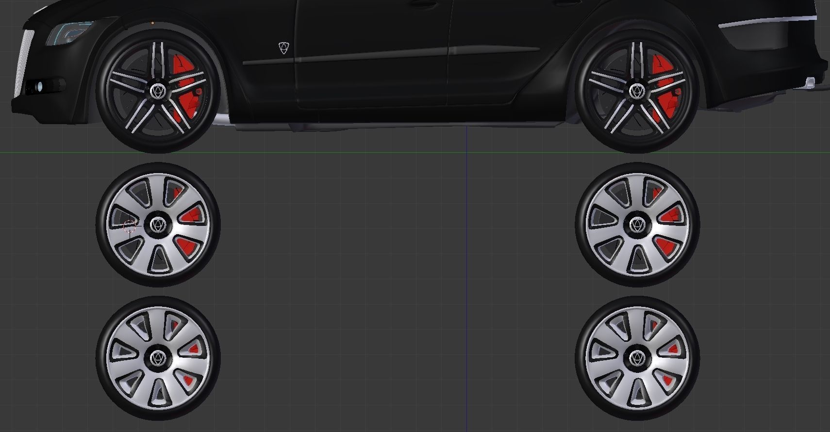 Affekta Luxuria SUV concept sport car with 3 alloy rims Low-poly 3D model_31