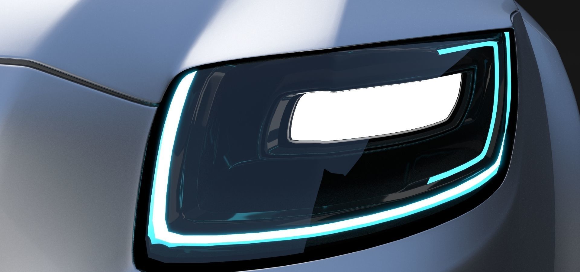 Affekta Luxuria SUV concept sport car with 3 alloy rims Low-poly 3D model_16