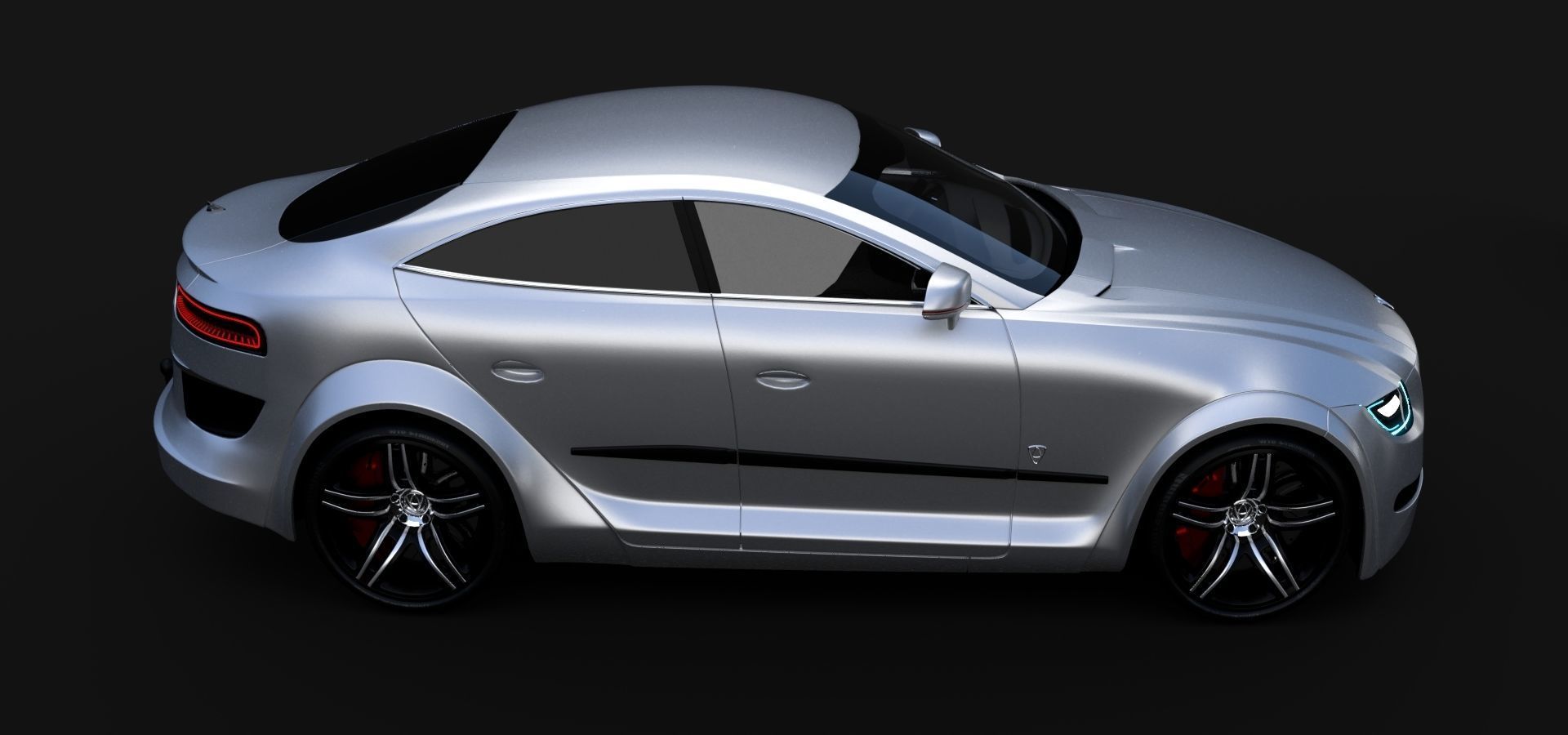 Affekta Luxuria SUV concept sport car with 3 alloy rims Low-poly 3D model_7