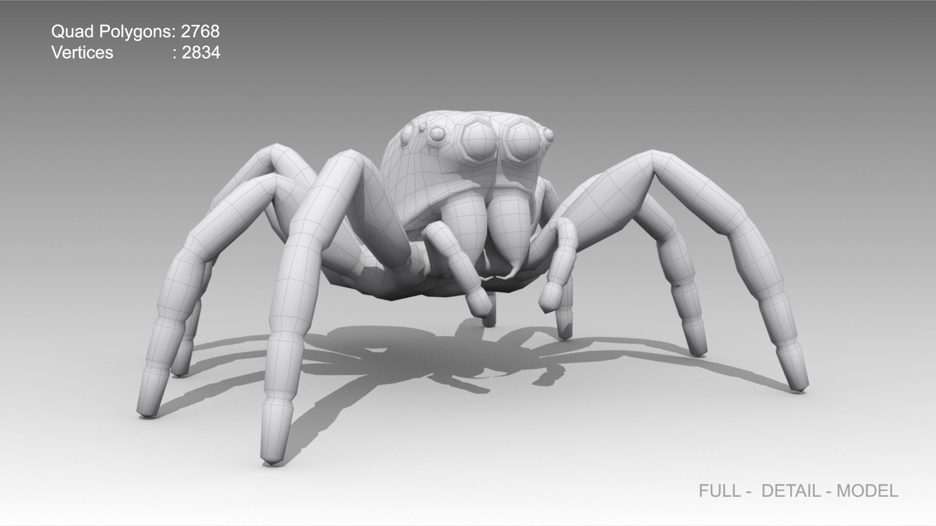 Jumping Spider Low-poly 3D model_7