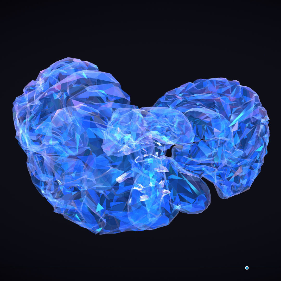 Brain Roentgen Low Polygon Art Medical Low-poly 3D model_11