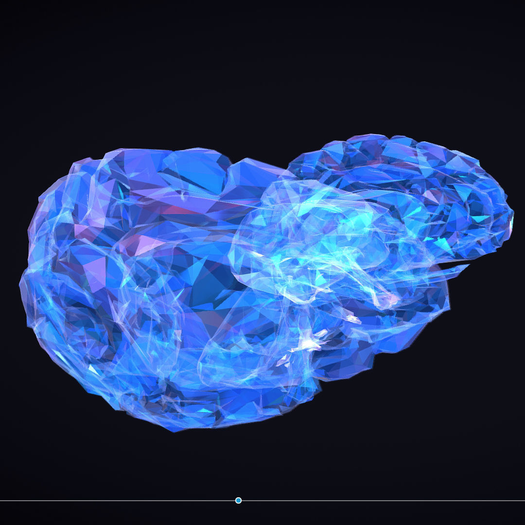 Brain Roentgen Low Polygon Art Medical Low-poly 3D model_6