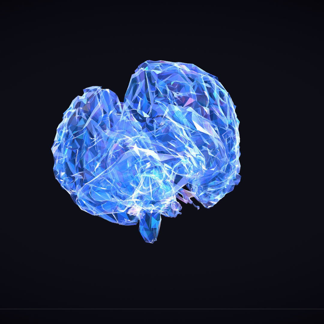 Brain Roentgen Low Polygon Art Medical Low-poly 3D model_32