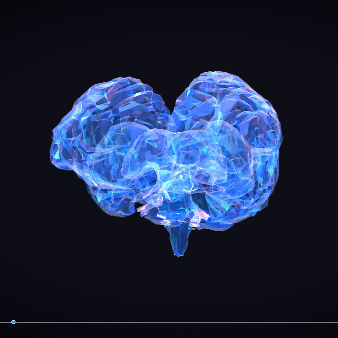 Brain Roentgen Low Polygon Art Medical Low-poly 3D model_2