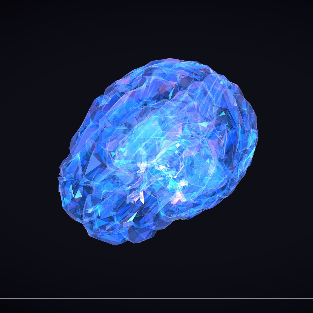 Brain Roentgen Low Polygon Art Medical Low-poly 3D model_18