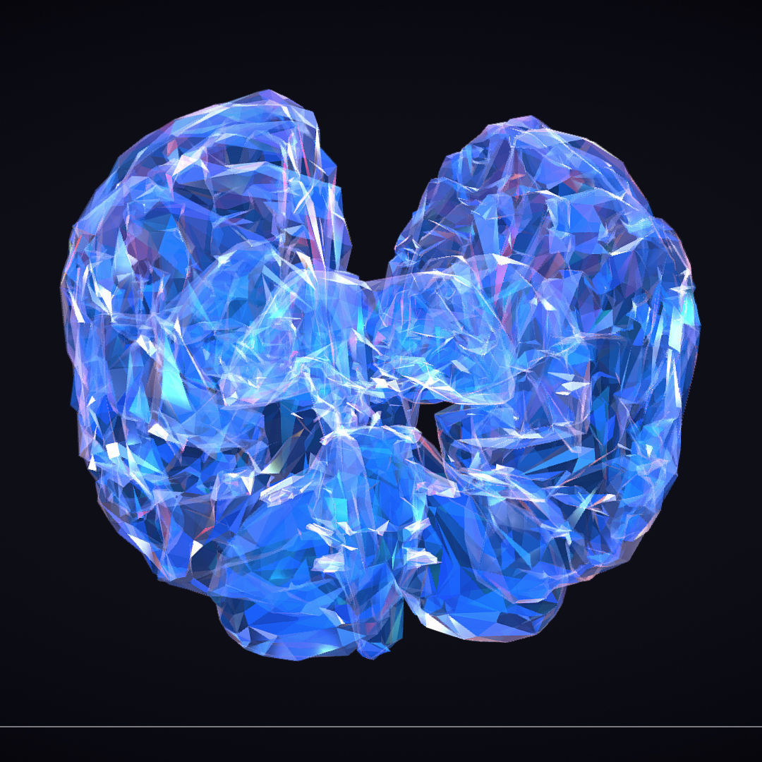 Brain Roentgen Low Polygon Art Medical Low-poly 3D model_23