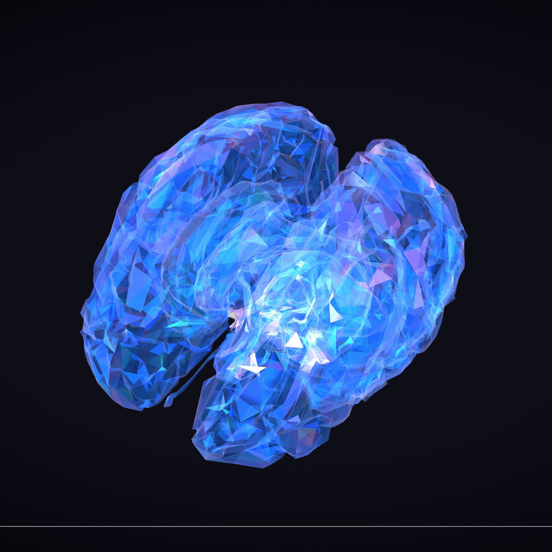 Brain Roentgen Low Polygon Art Medical Low-poly 3D model_14