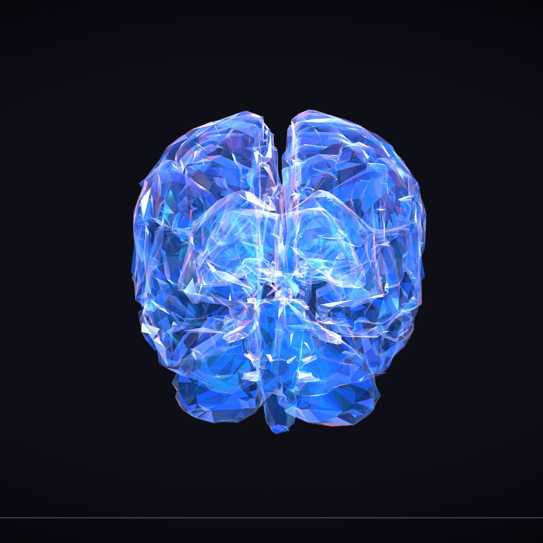 Brain Roentgen Low Polygon Art Medical Low-poly 3D model_21