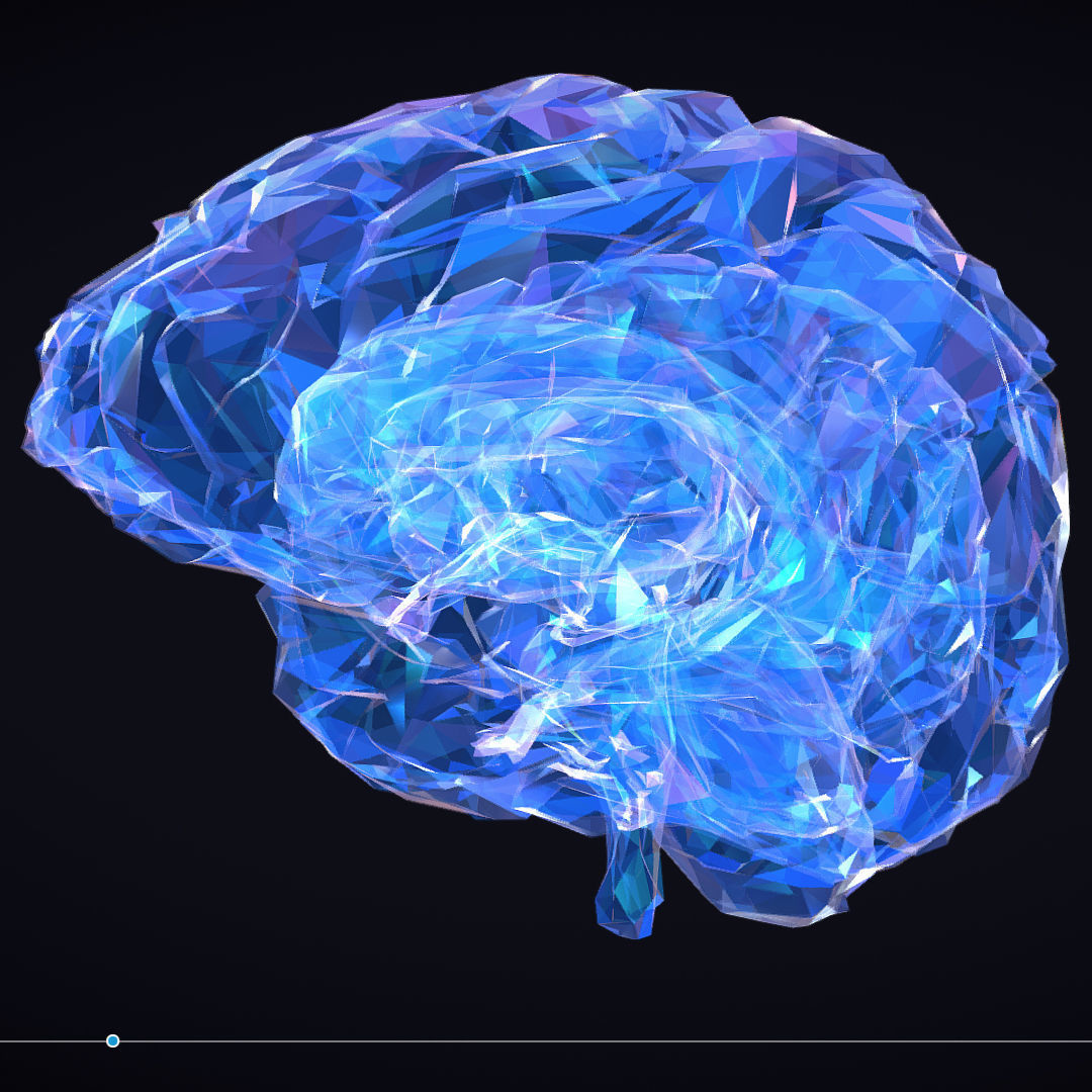 Brain Roentgen Low Polygon Art Medical Low-poly 3D model_30
