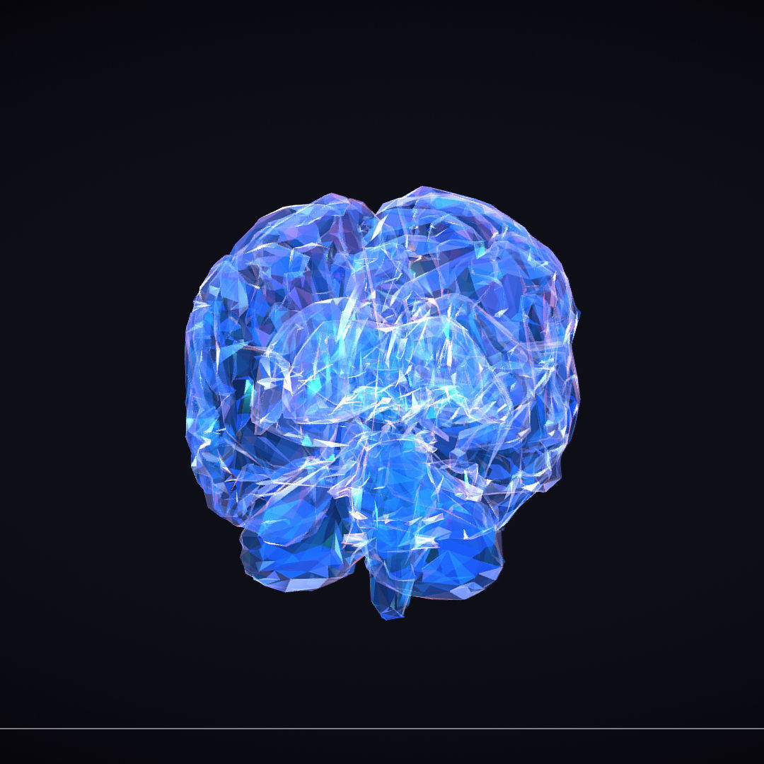 Brain Roentgen Low Polygon Art Medical Low-poly 3D model_31