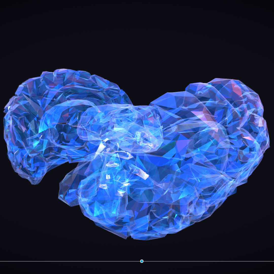 Brain Roentgen Low Polygon Art Medical Low-poly 3D model_7