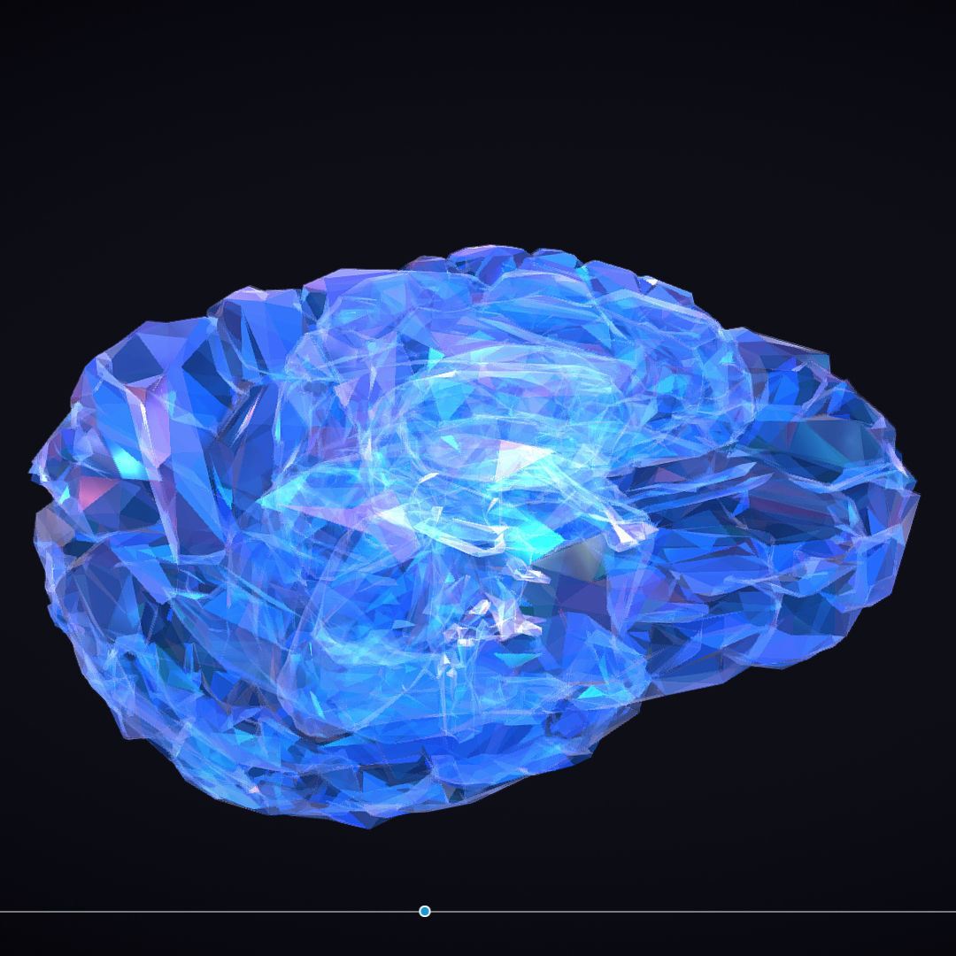 Brain Roentgen Low Polygon Art Medical Low-poly 3D model_3