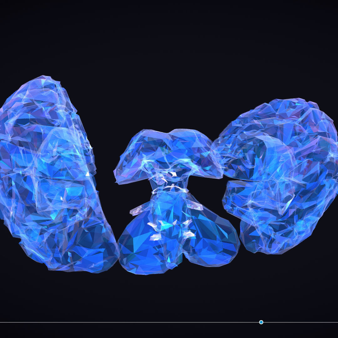 Brain Roentgen Low Polygon Art Medical Low-poly 3D model_16