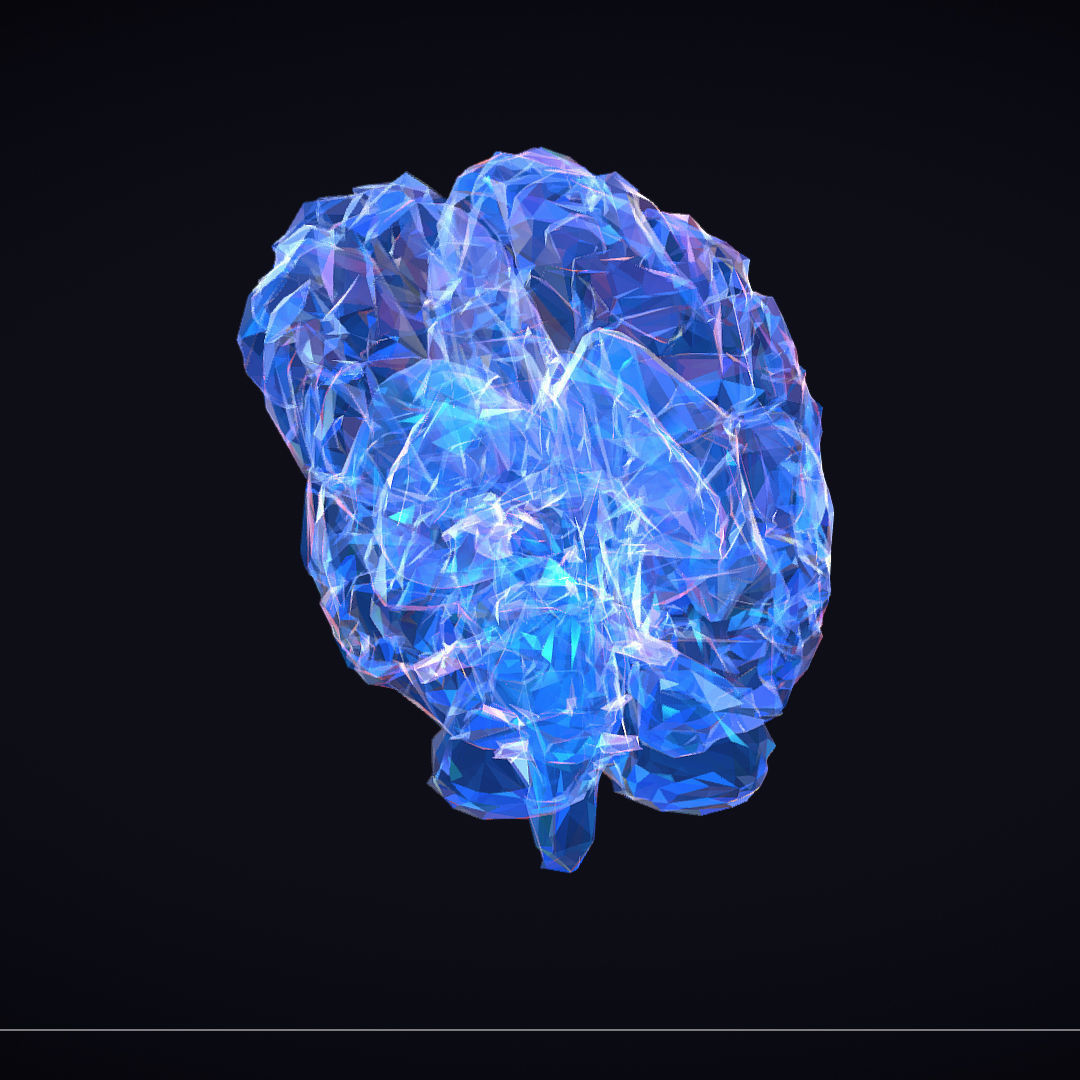 Brain Roentgen Low Polygon Art Medical Low-poly 3D model_15