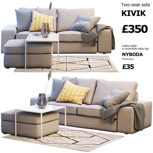 Two-seat sofaKIVIK 2 Ikea 3D model