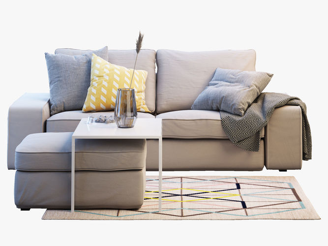 Two-seat sofaKIVIK 2 Ikea 3D model 2
