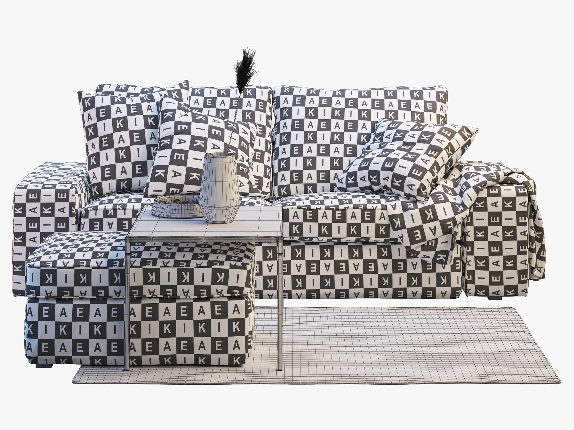 Two-seat sofaKIVIK 2 Ikea 3D model_3