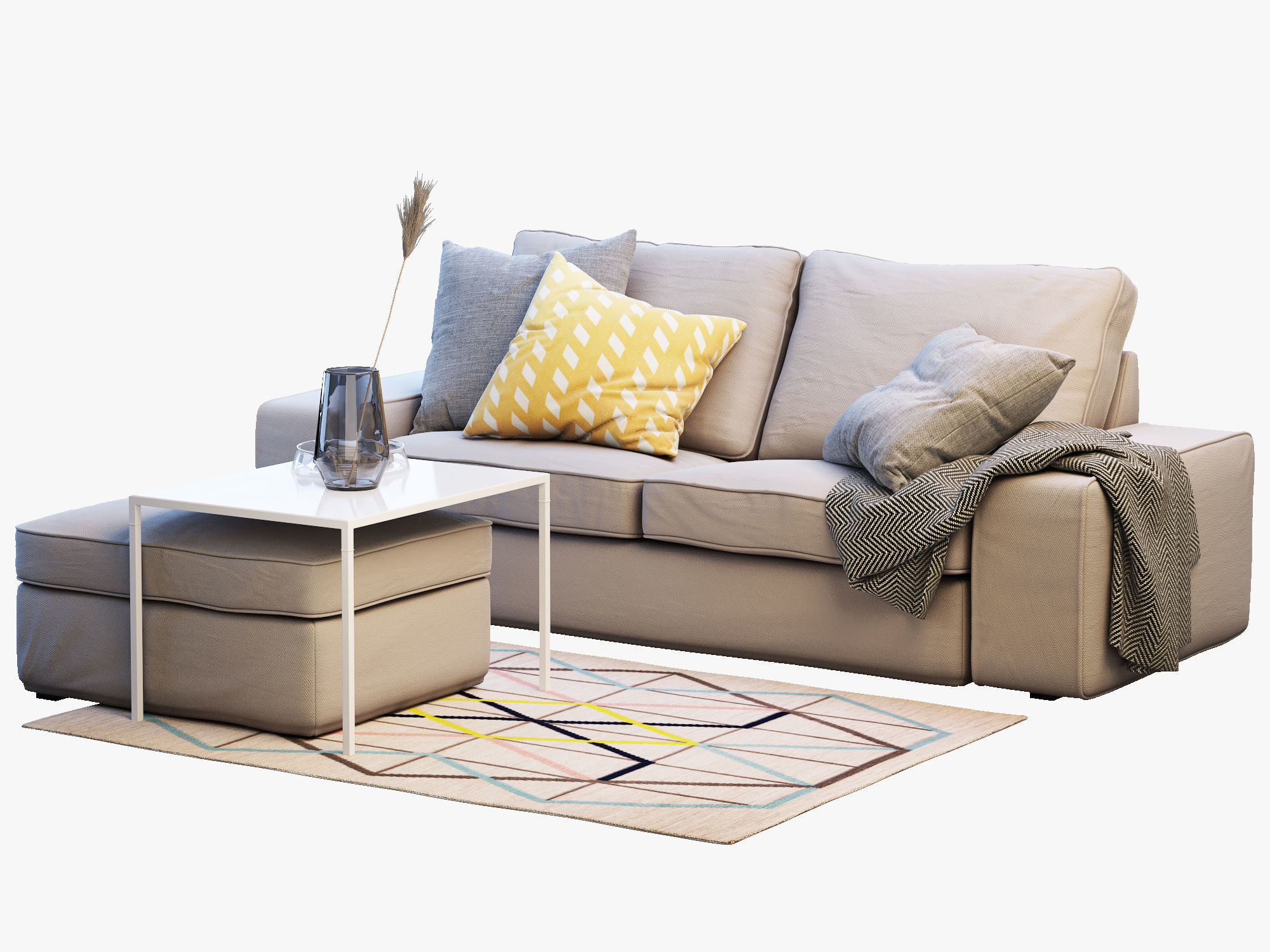 Two-seat sofaKIVIK 2 Ikea 3D model_4