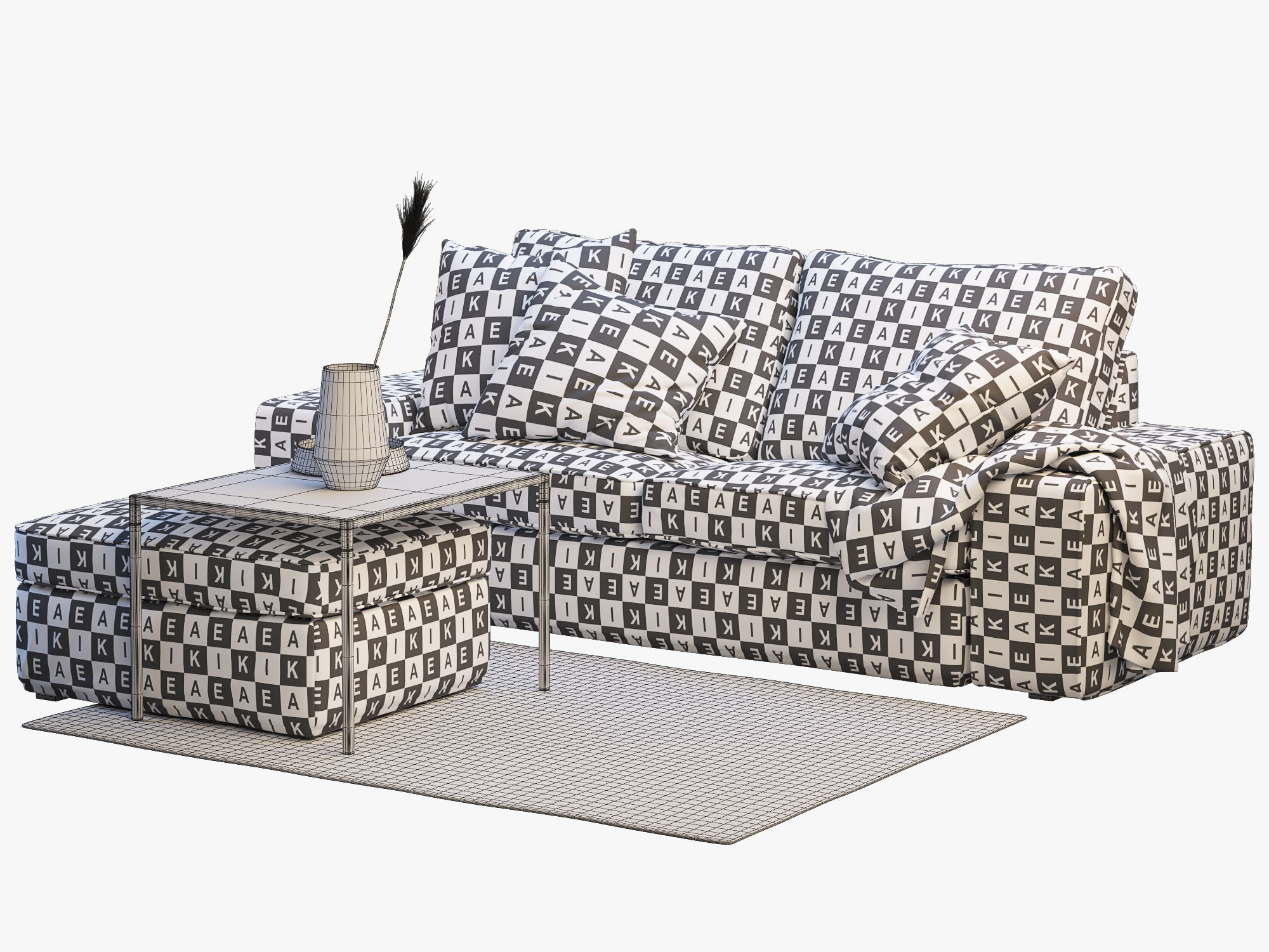 Two-seat sofaKIVIK 2 Ikea 3D model_6