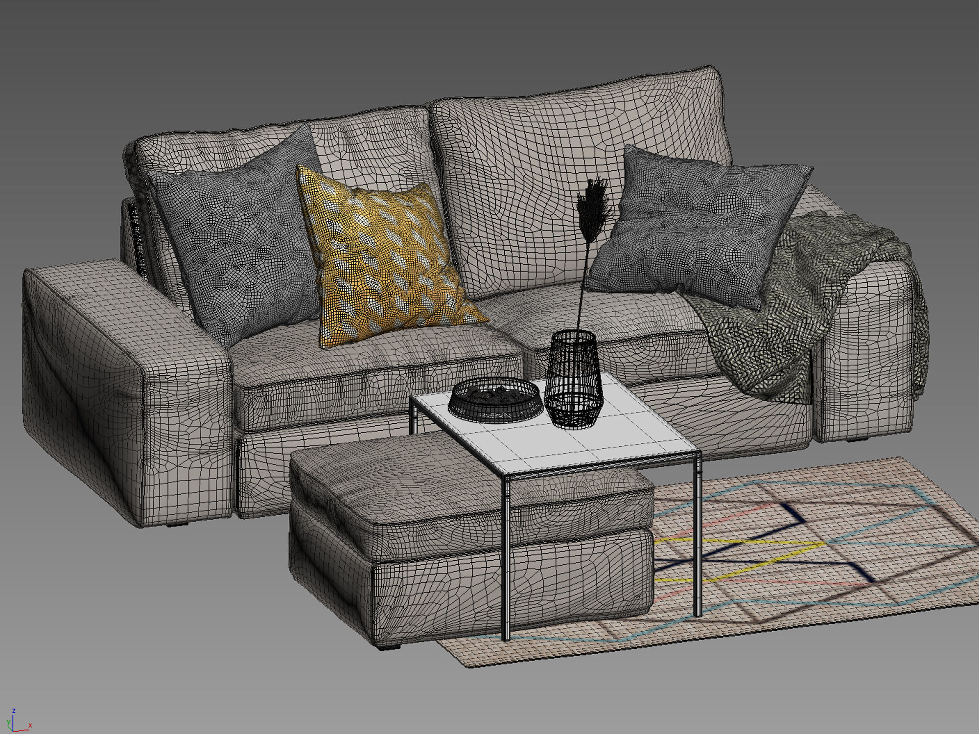 Two-seat sofaKIVIK 2 Ikea 3D model_9