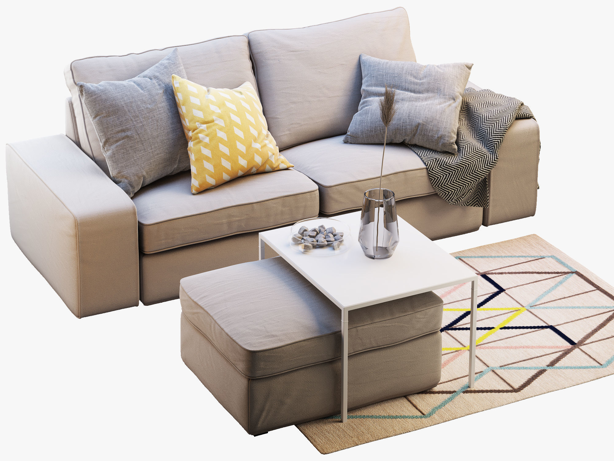 Two-seat sofaKIVIK 2 Ikea 3D model_7