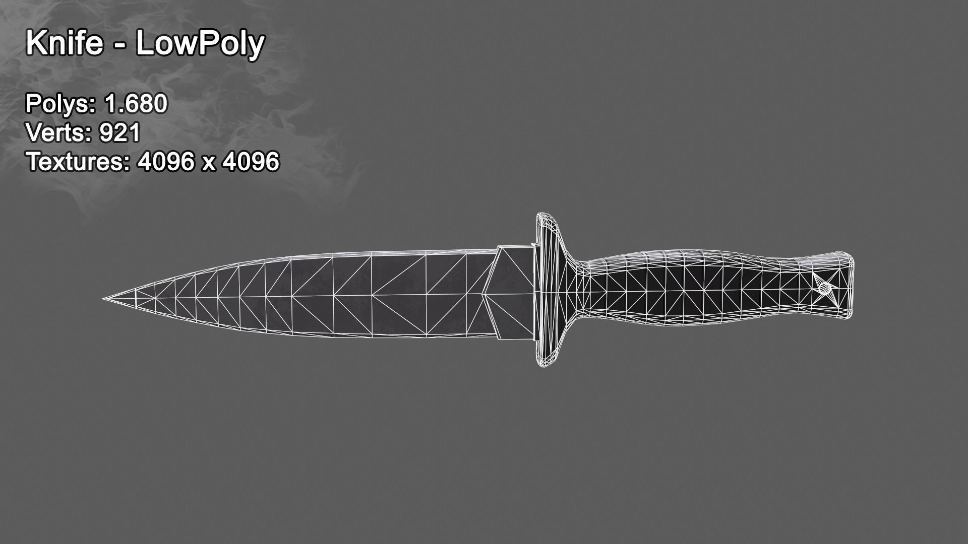 Knife - LowPoly Low-poly 3D model_1