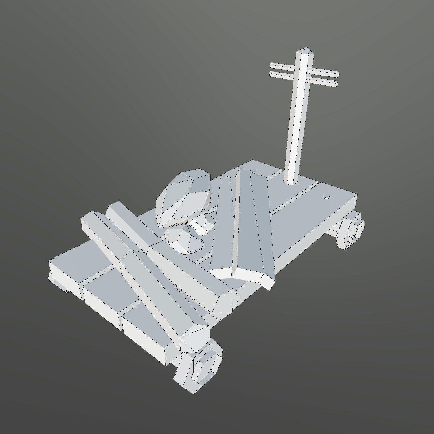 Medieval Village Props Set Collection Low-poly 3D model_35