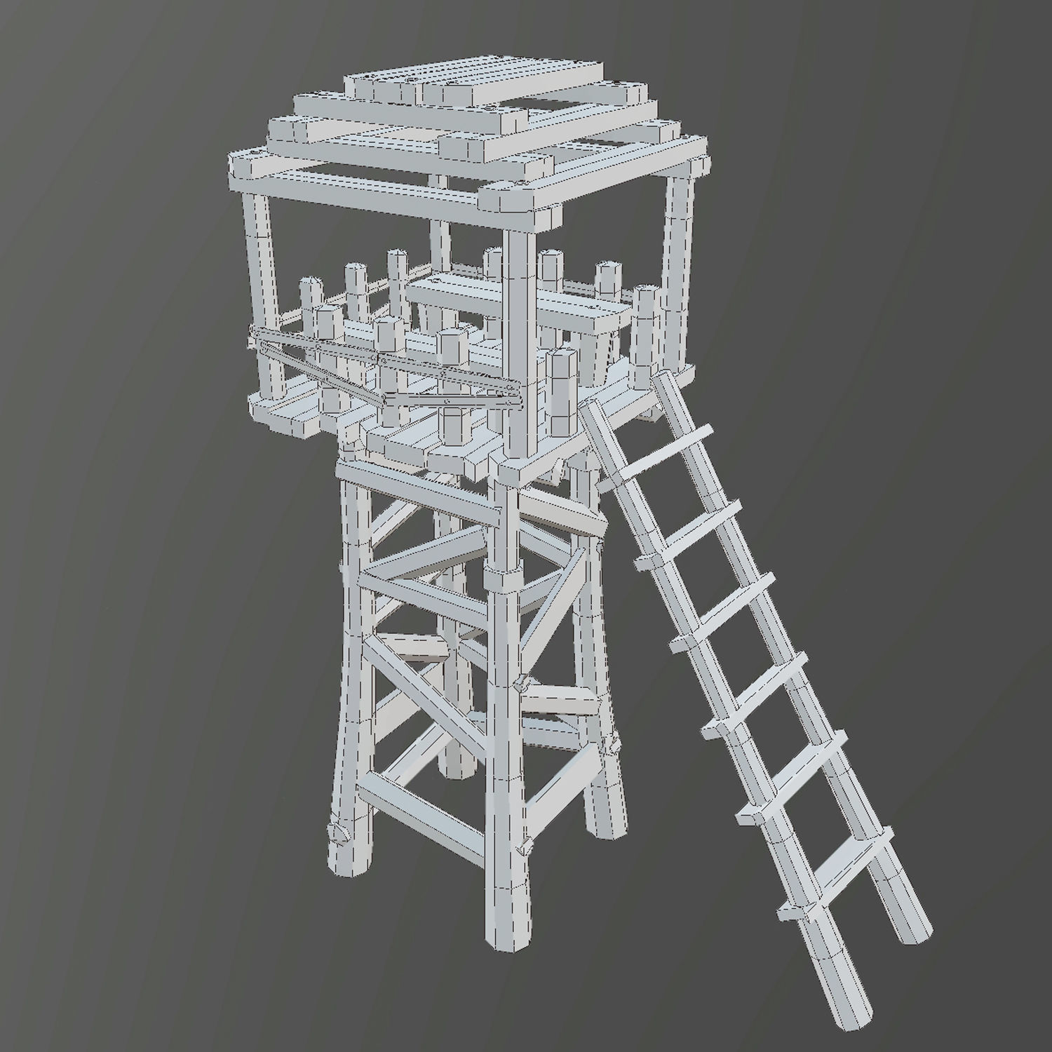 Medieval Village Props Set Collection Low-poly 3D model_14