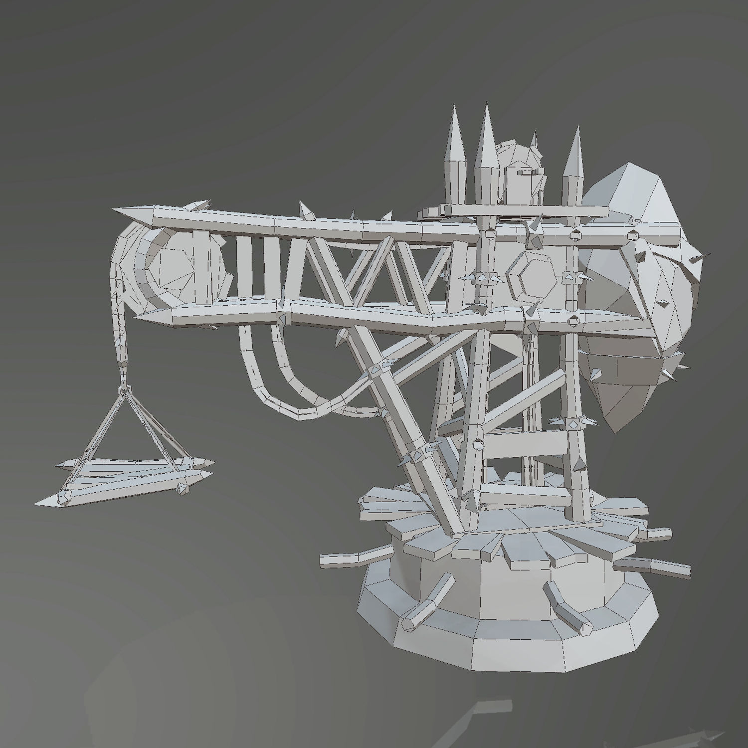 Medieval Village Props Set Collection Low-poly 3D model_19