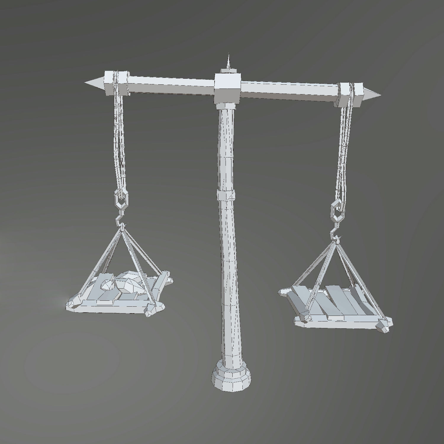 Medieval Village Props Set Collection Low-poly 3D model_16