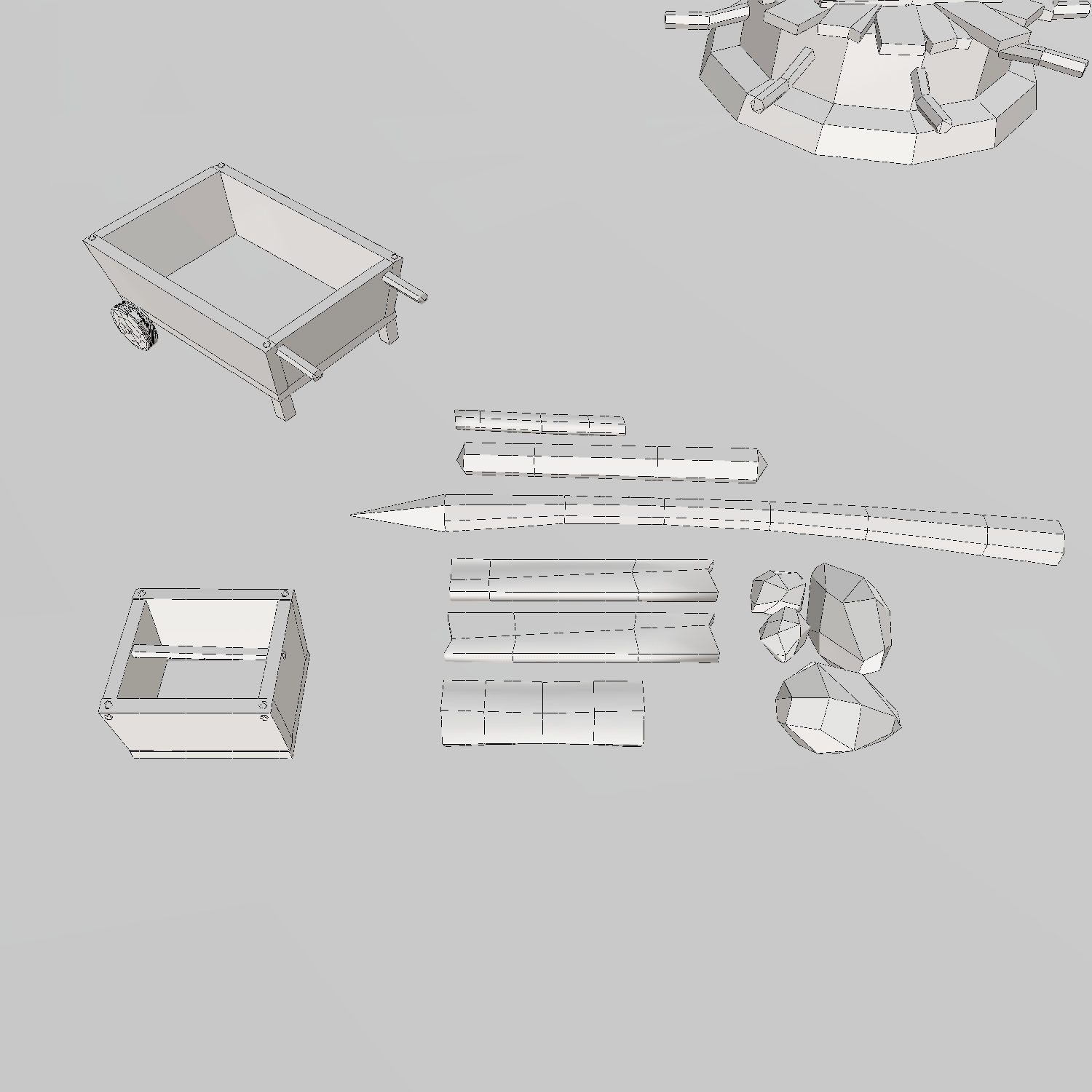 Medieval Village Props Set Collection Low-poly 3D model_47