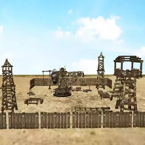 Medieval Village Props Set Collection