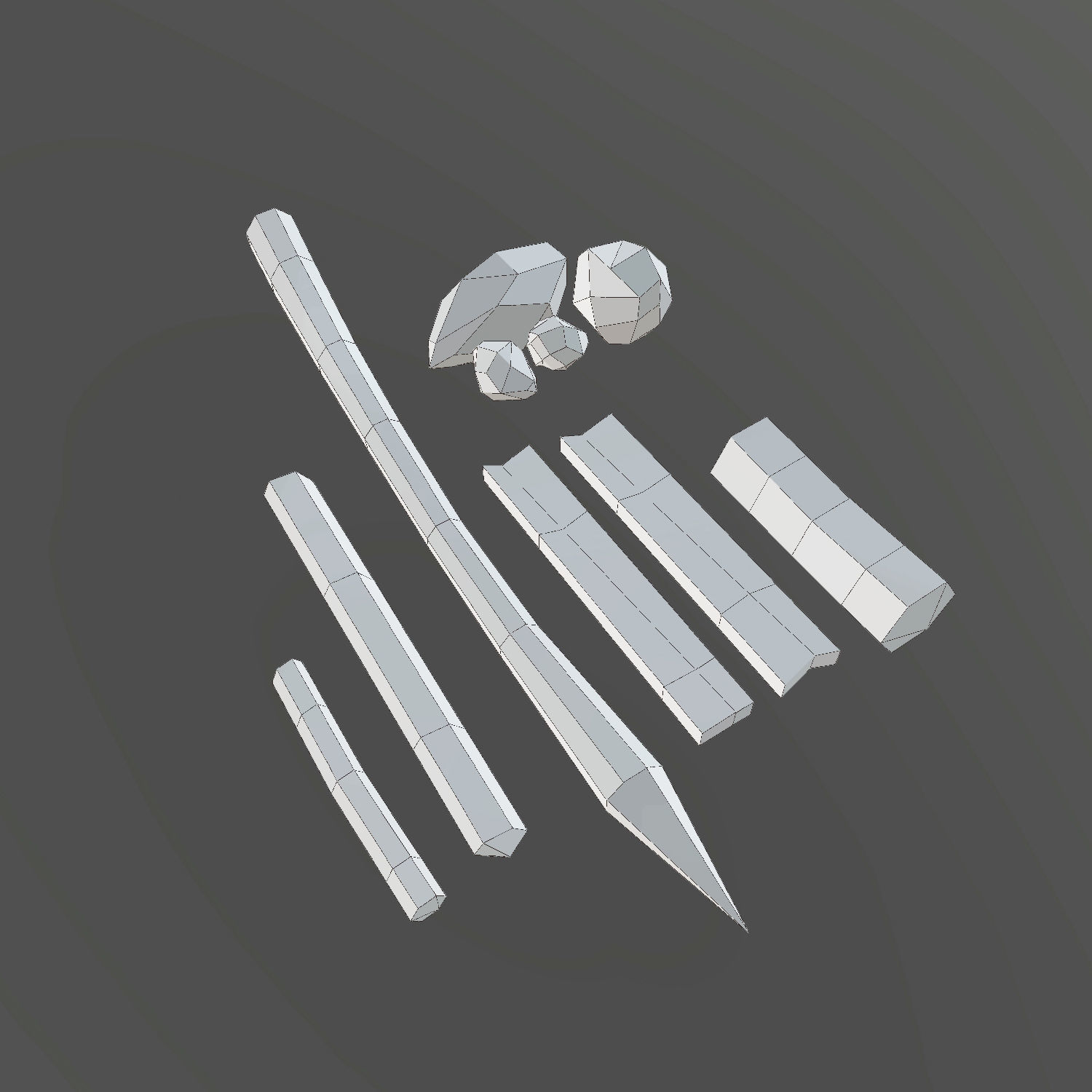 Medieval Village Props Set Collection Low-poly 3D model_31