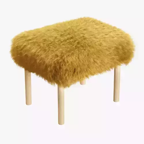 Carys Sheepskin Footstool 3D model