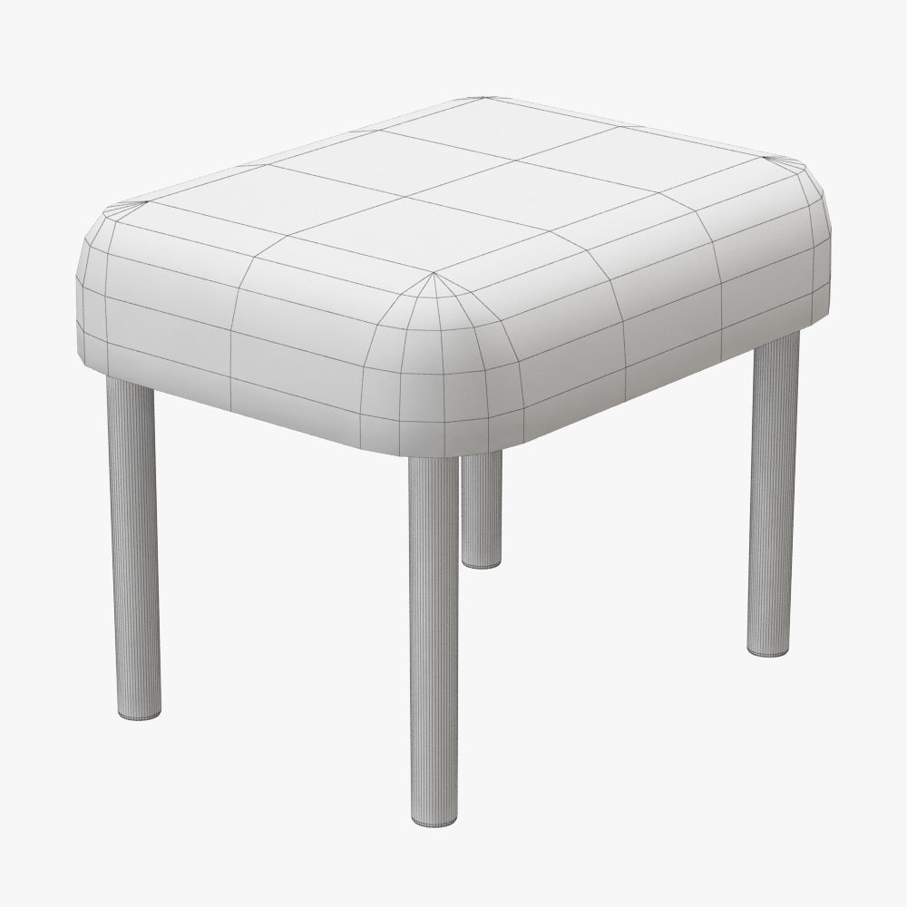Carys Sheepskin Footstool 3D model_4