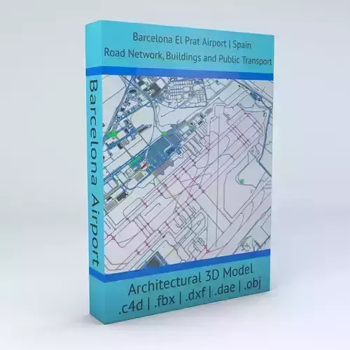 Barcelona El Prat BCN Airport Roads Buildings and Public Trans