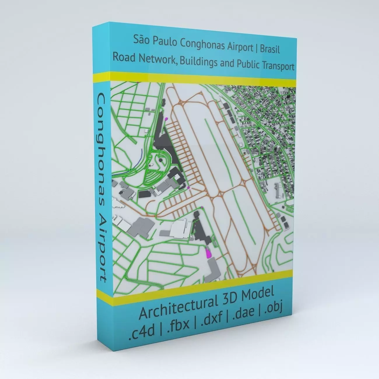 Sao Paulo Conghonas CGH Airport Roads Buildings and Public Trans 3D model_0