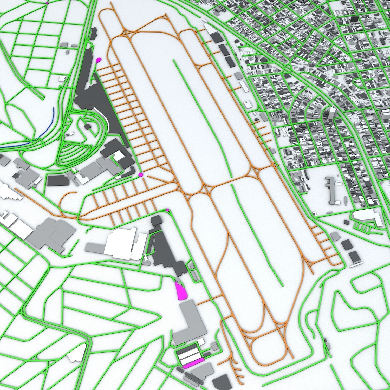 Sao Paulo Conghonas CGH Airport Roads Buildings and Public Trans 3D model_6
