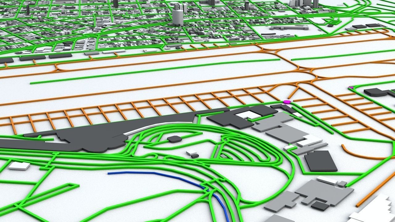 Sao Paulo Conghonas CGH Airport Roads Buildings and Public Trans 3D model_3