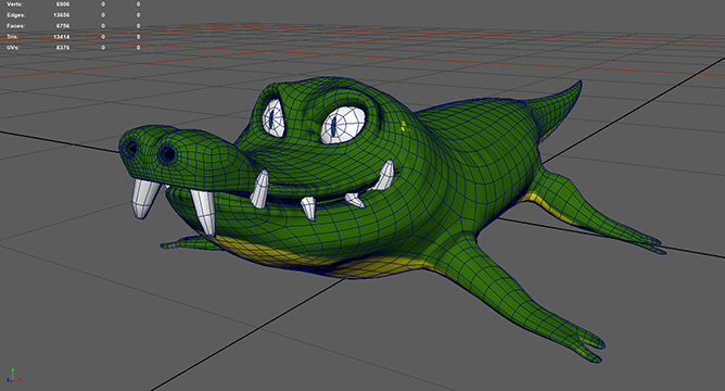 Gator crocodile Low-poly 3D model_1
