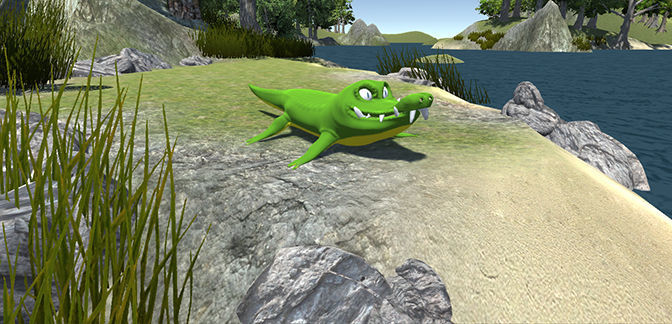 Gator crocodile Low-poly 3D model_3