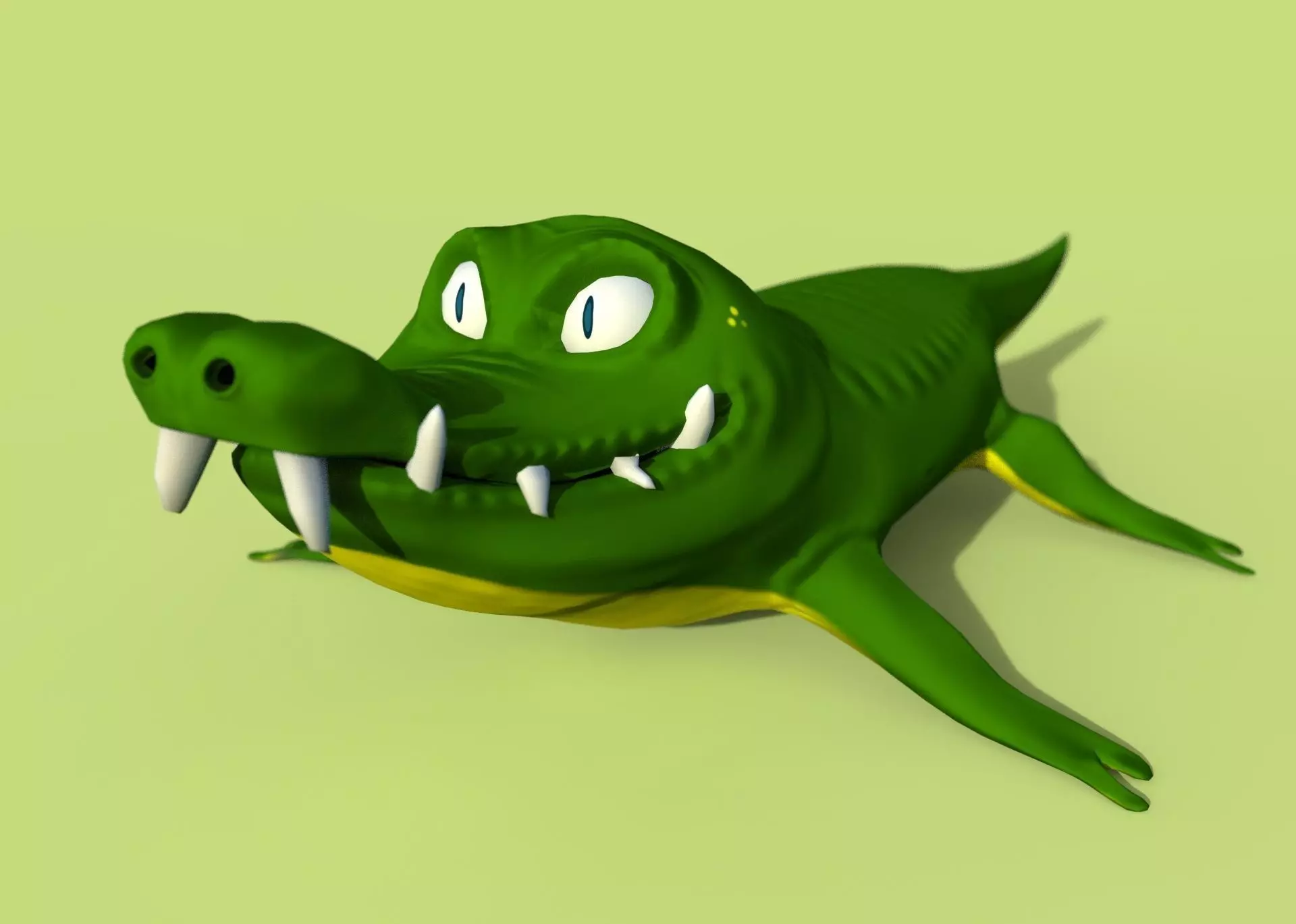 Gator crocodile Low-poly 3D model_0