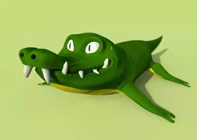 Gator crocodile Low-poly 3D model